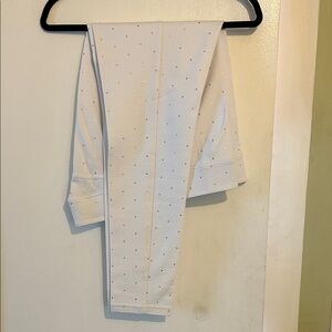 White Leggings with Gold Dots